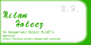 milan holecz business card